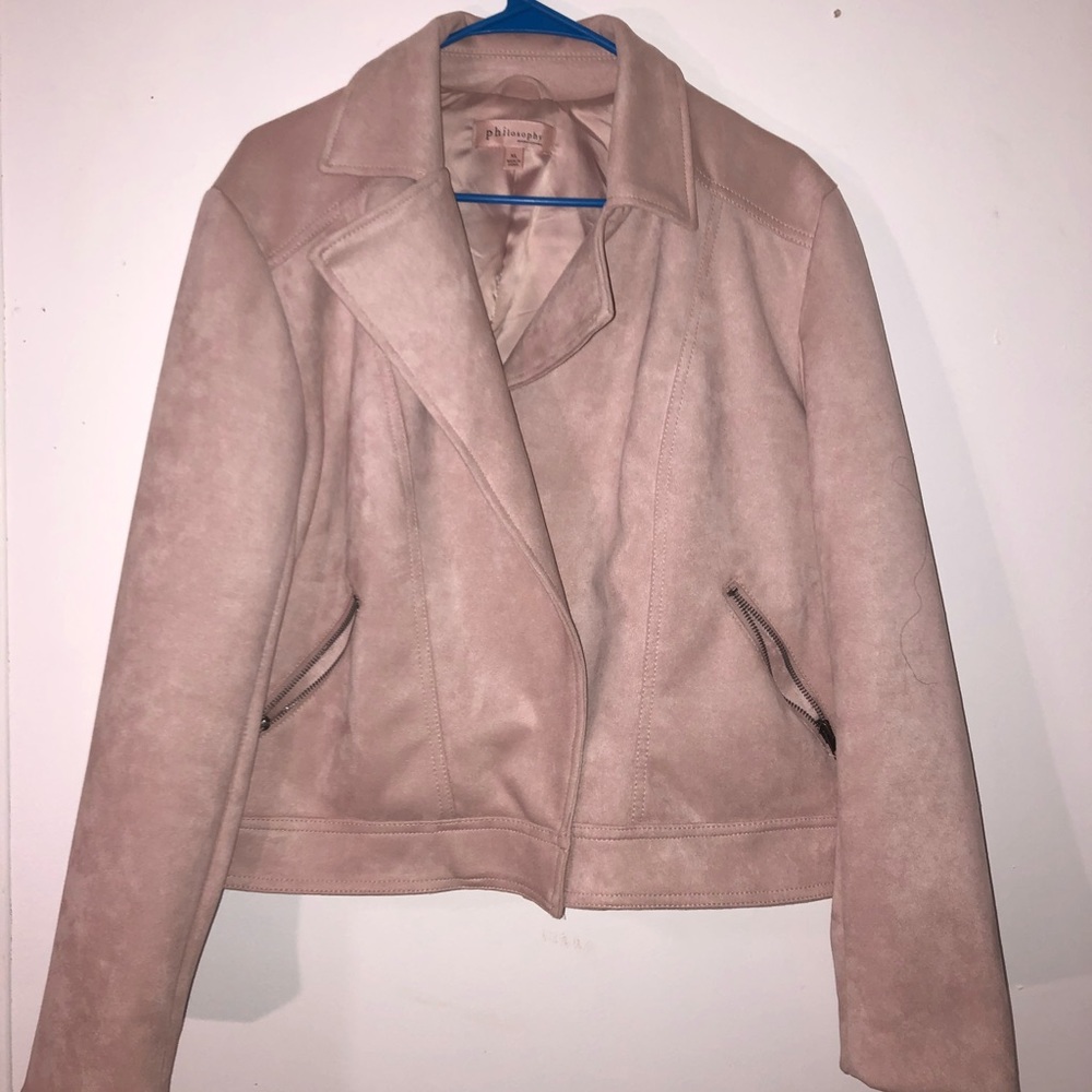 Philosophy faux suede leather moto jacket